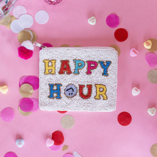 "Happy Hour" Beaded Coin Pouch