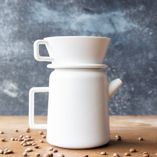 White Ceramic Pour Over Pot