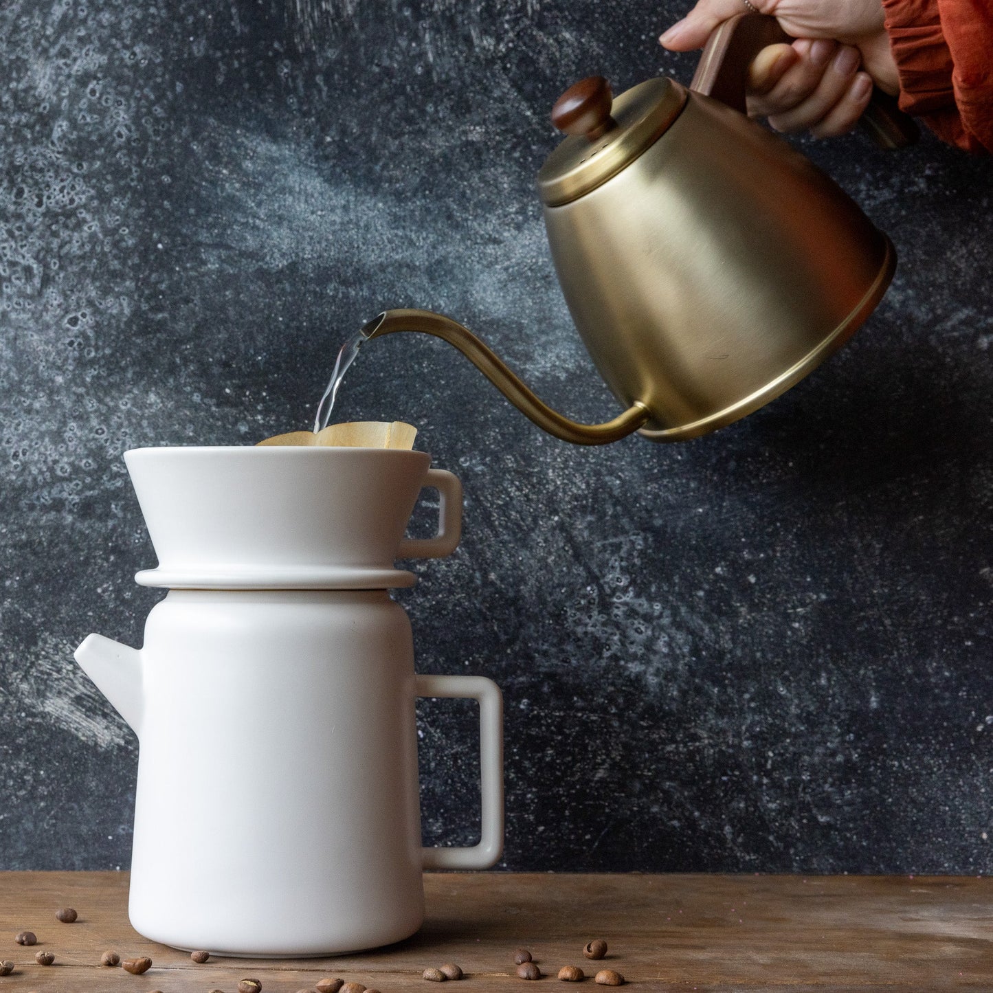 White Ceramic Pour Over Pot