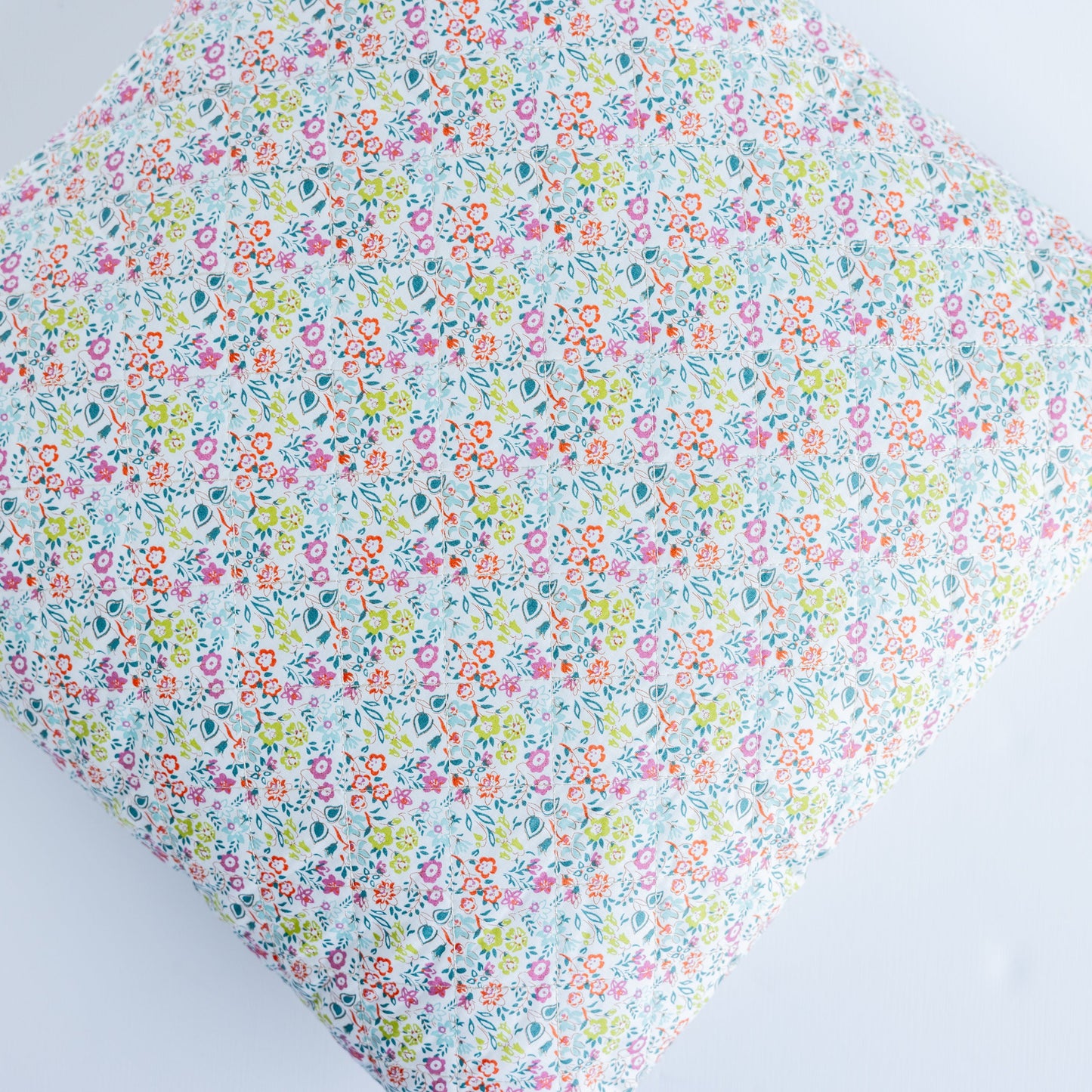 Cotton Printed Pillow with Ditsy Floral Patterns