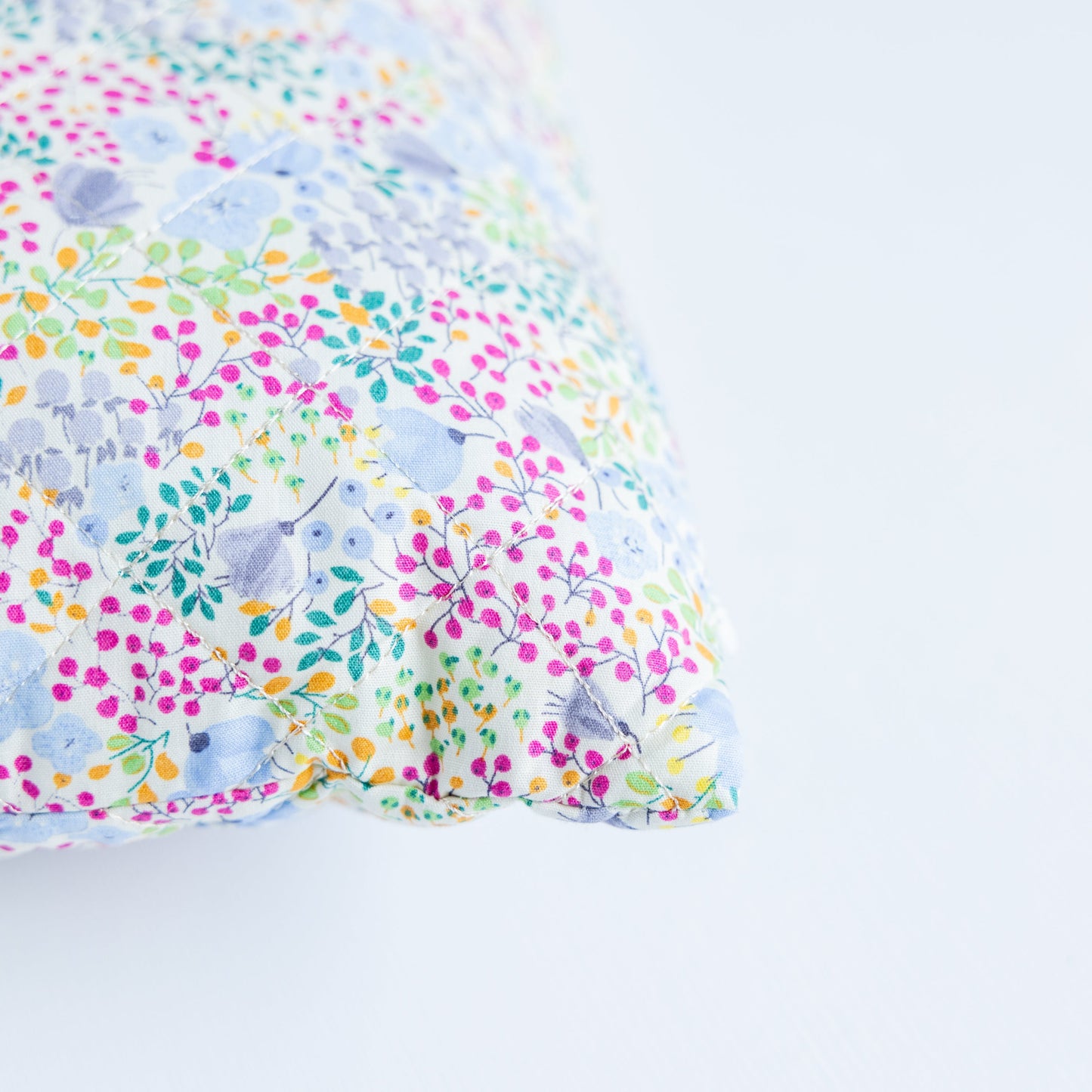 Cotton Printed Pillow with Ditsy Floral Patterns