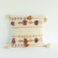 Embroidered Pillow with Tassels