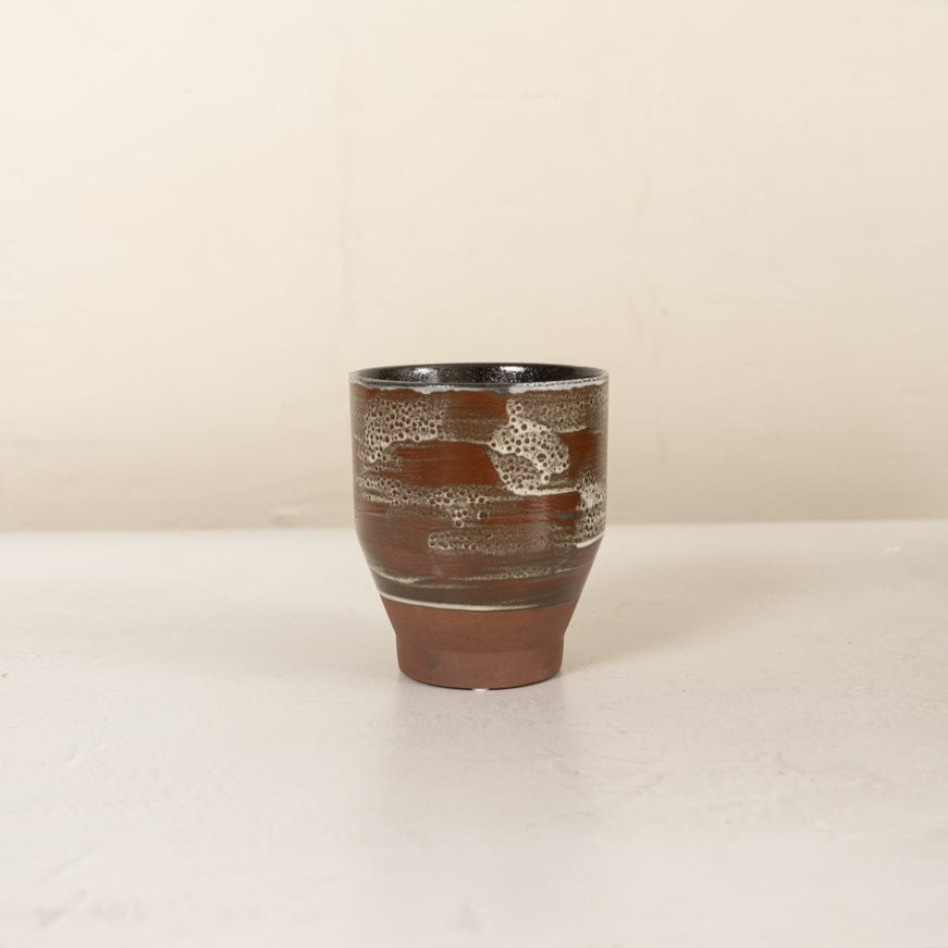 Distressed Brown Stoneware Planter