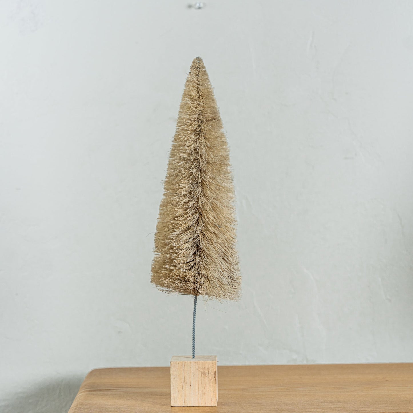 9" Bottle Brush Tree with Wood Block Base