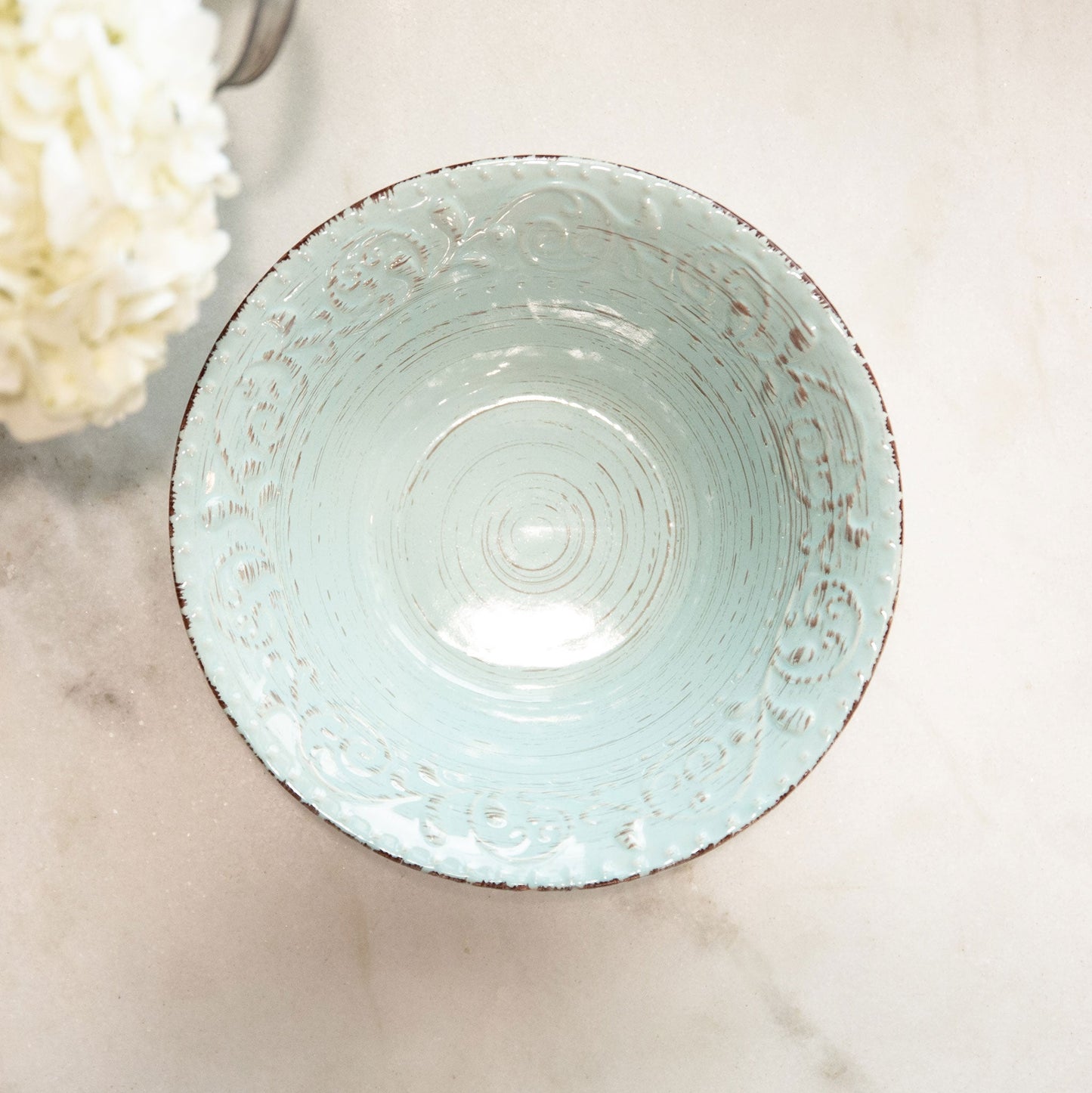 Rustic Flare Large Blue Serving Bowl