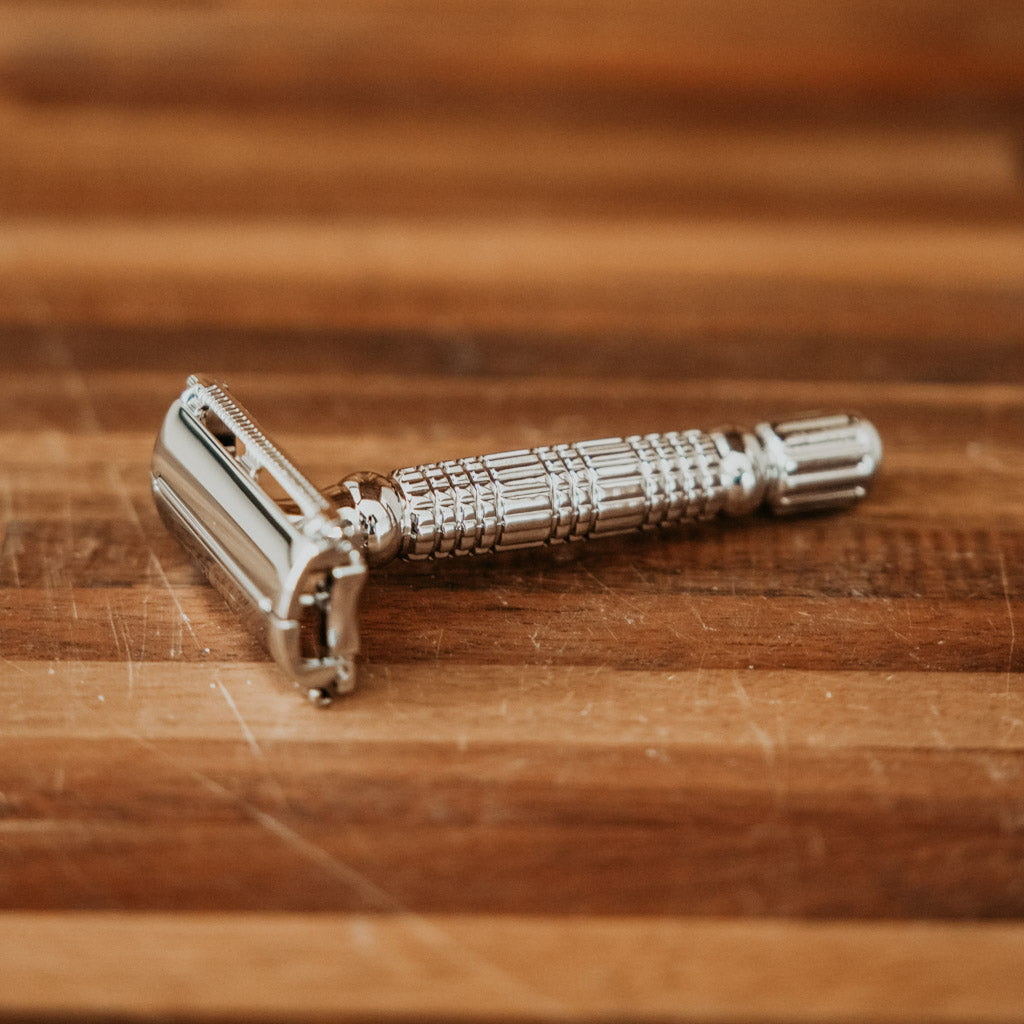 Chrome Safety Razor + 5 Blades