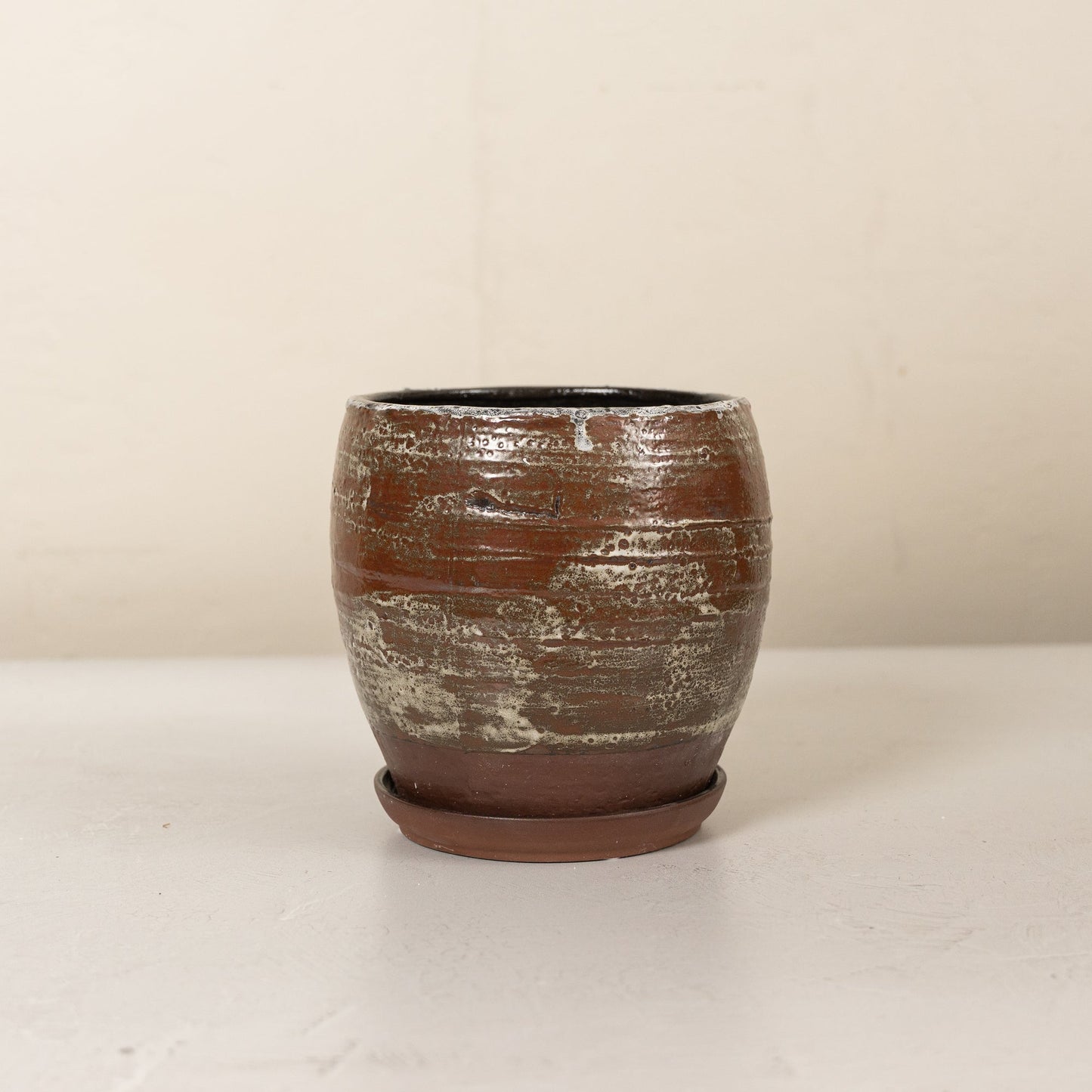 Brown Stoneware Planter