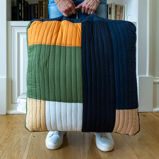 Square Quilted Patchwork Pillow