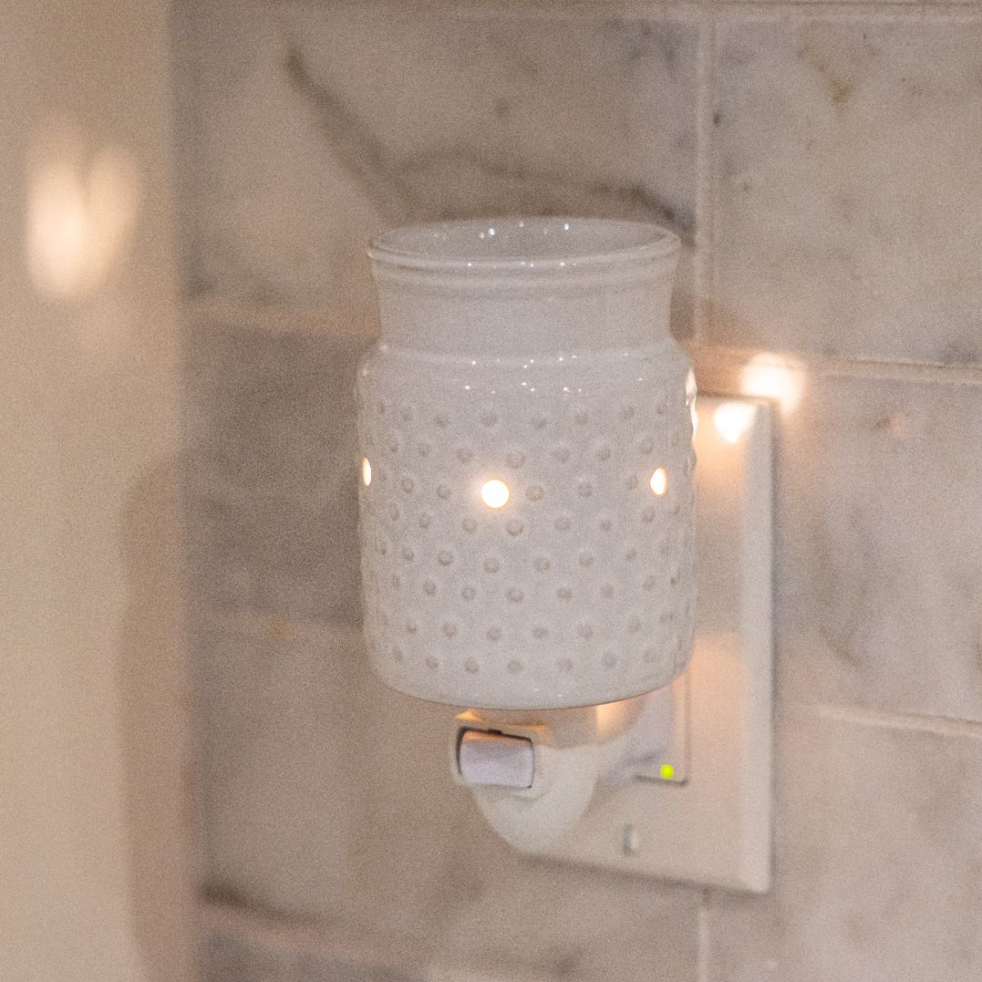 Wall Plug-In Fragrance Warmer - White Hobnail