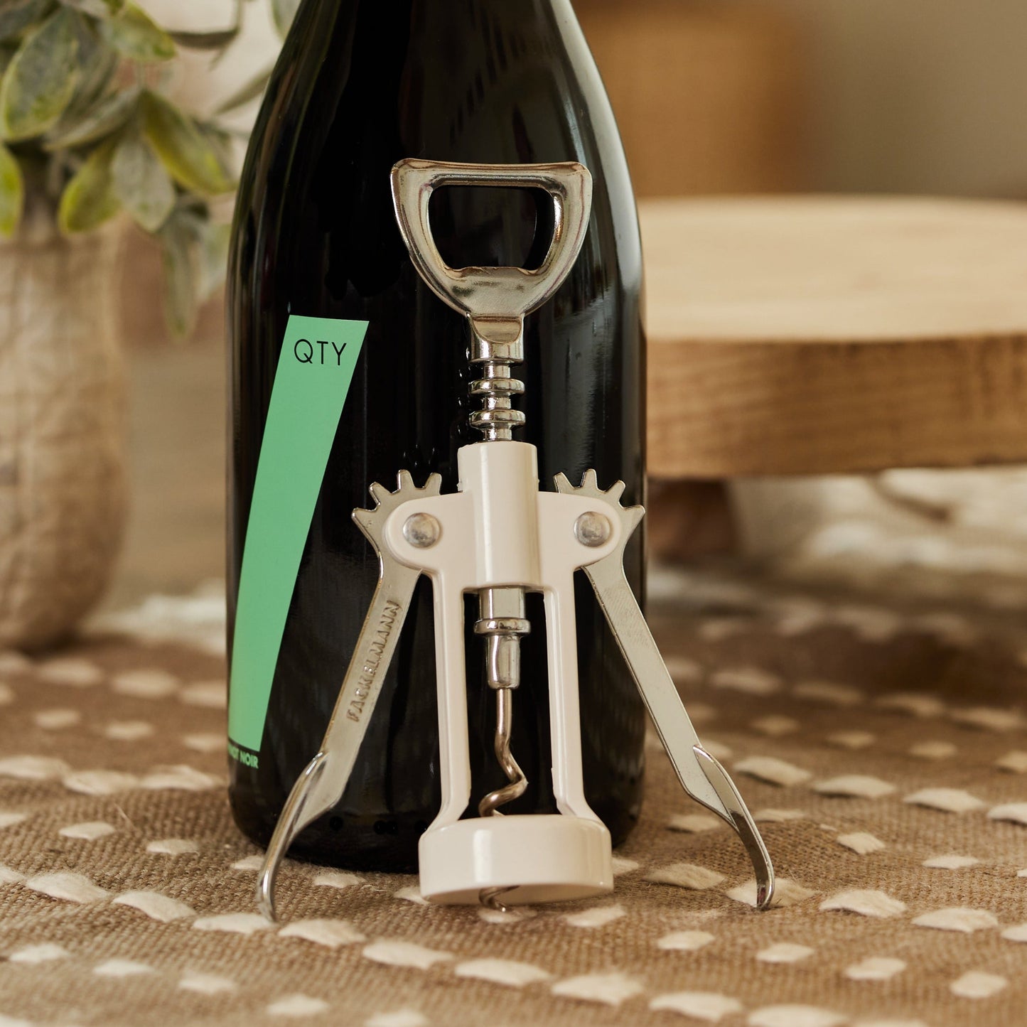 White Lever Corkscrew Bottle Opener