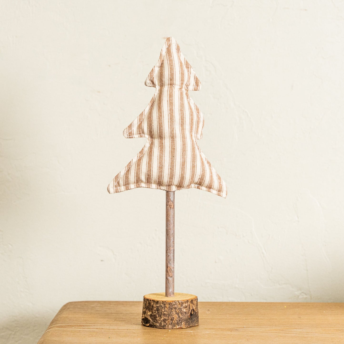 Cotton Stuffed Tree with Wood Slice Base