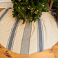 Cream & Blue Striped Tree Skirt