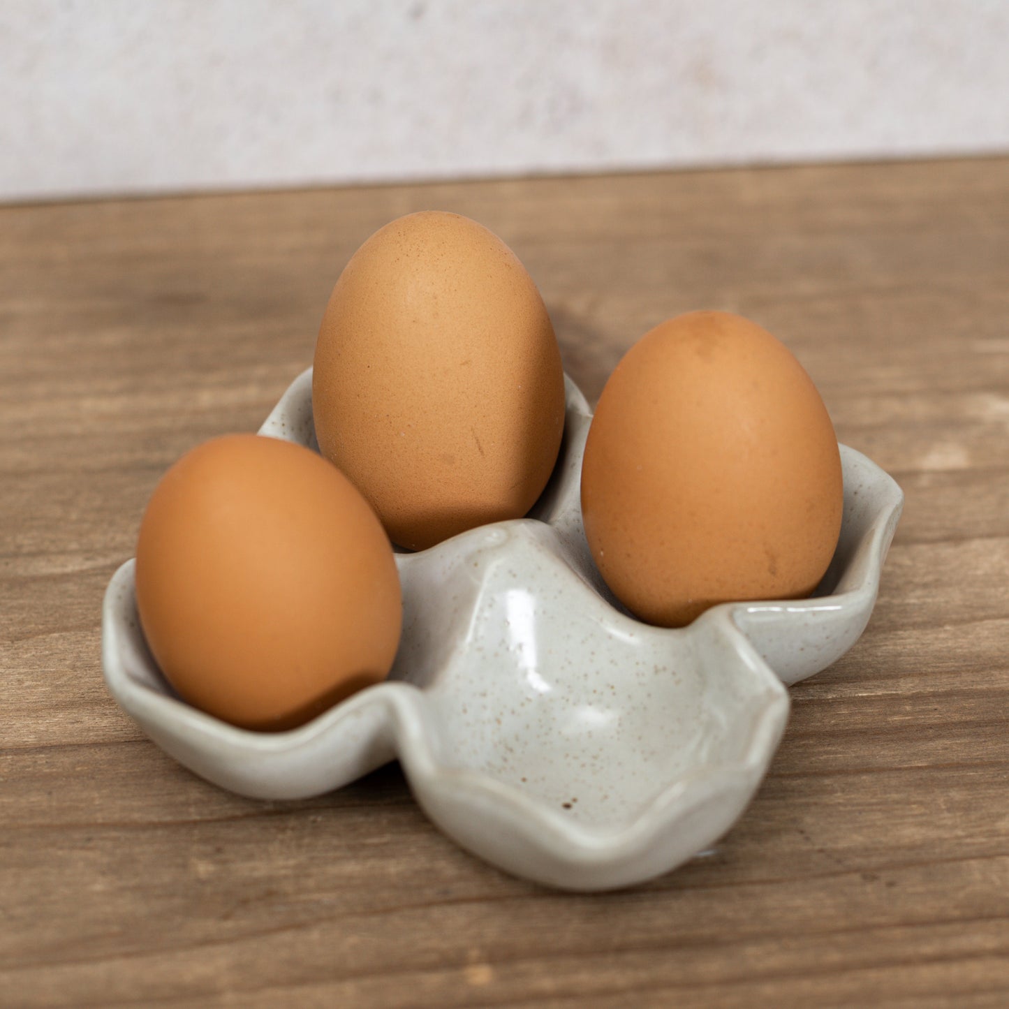 Cream Speckled Egg Holder