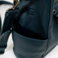 Dark Blue Leather Bucket Bag