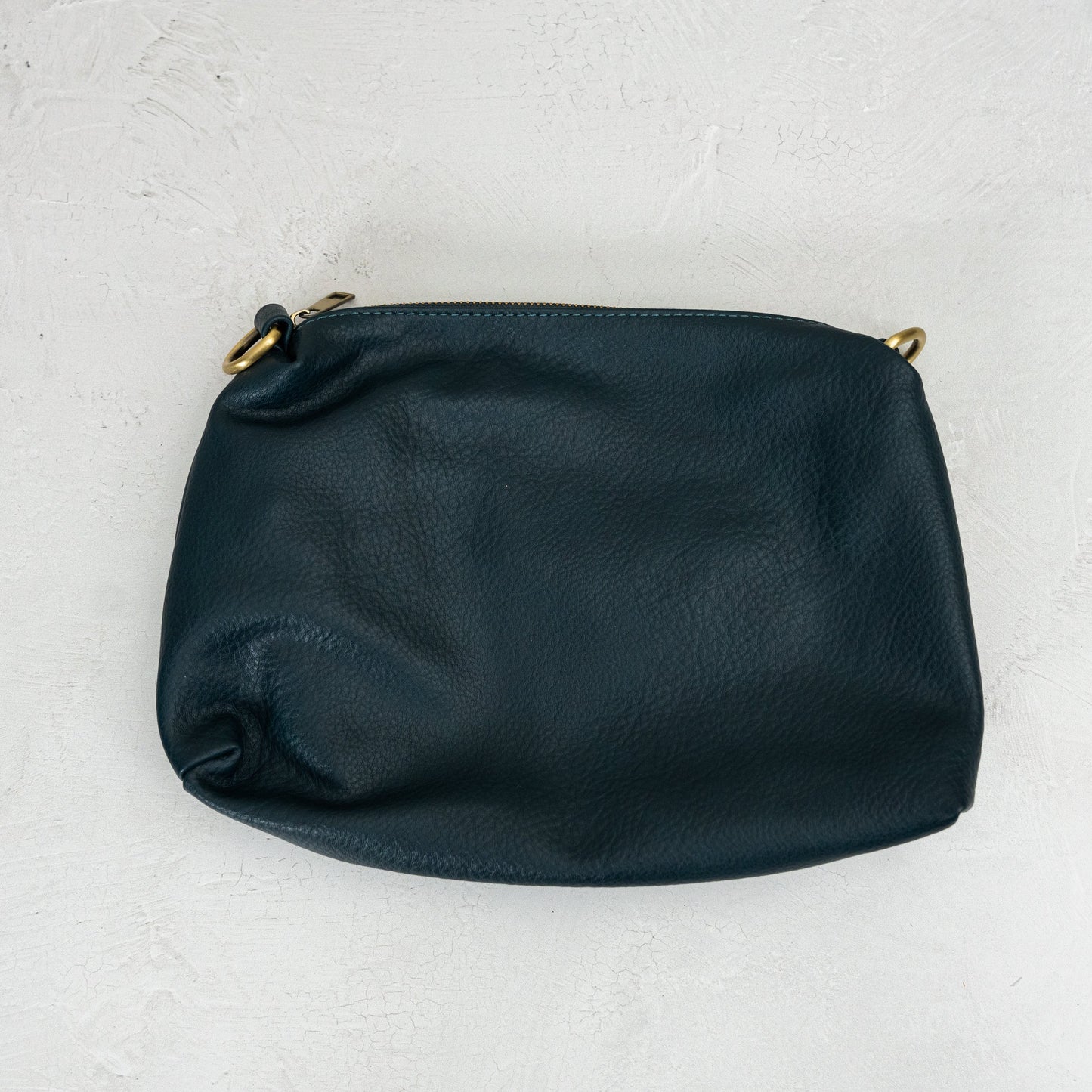 Dark Blue Leather Bucket Bag