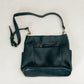 Dark Blue Leather Bucket Bag