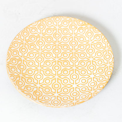 Debossed Snowflake Round Stoneware Plate