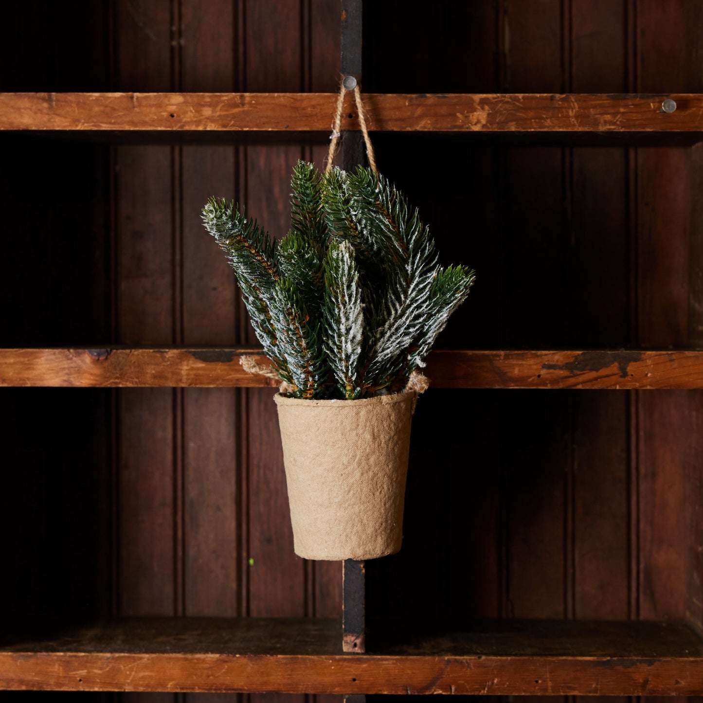 Faux Greenery In Hanging Paper Pot