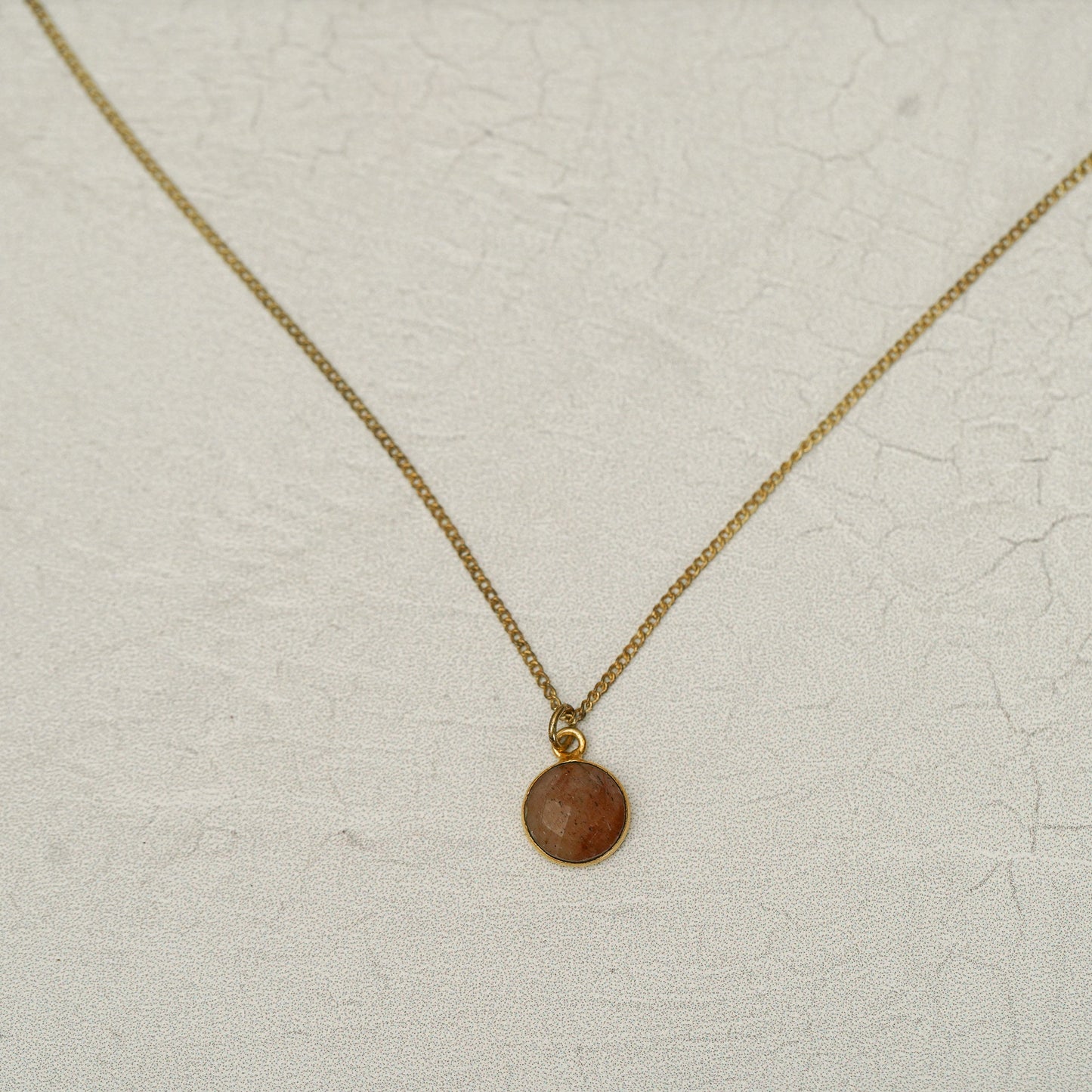 Gold Chain Necklace with Gemstone Pendant