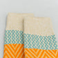 Gold Toned Patterns Striped Crew Socks