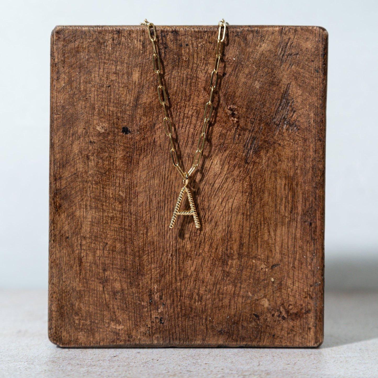 Gold Initial Link Necklace