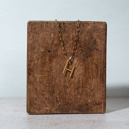 Gold Initial Link Necklace