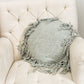 Gray Slub Round Tassel Pillow