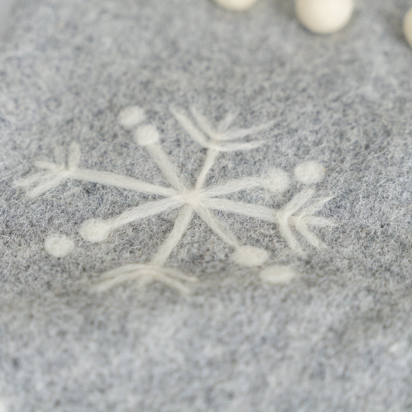 Gray Wool Stocking with Snowflake