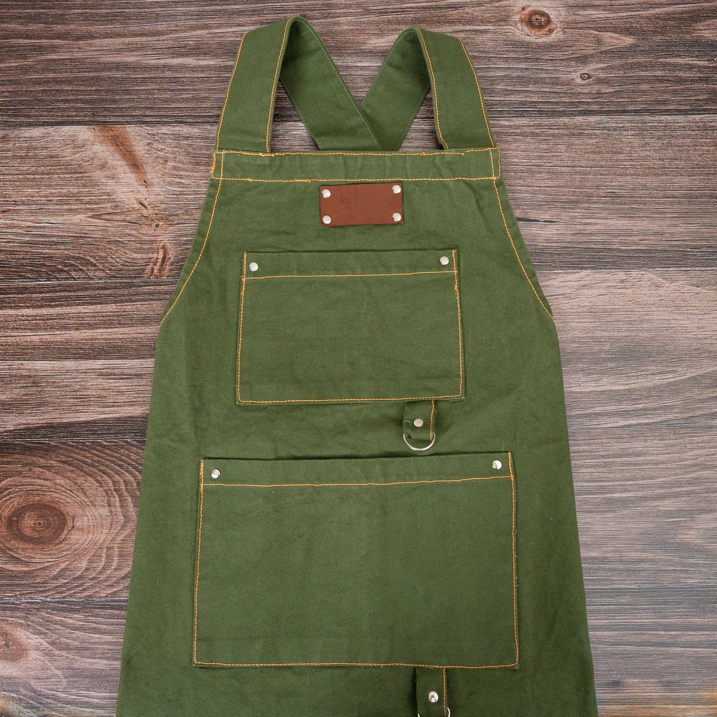 Green Cross Back Apron