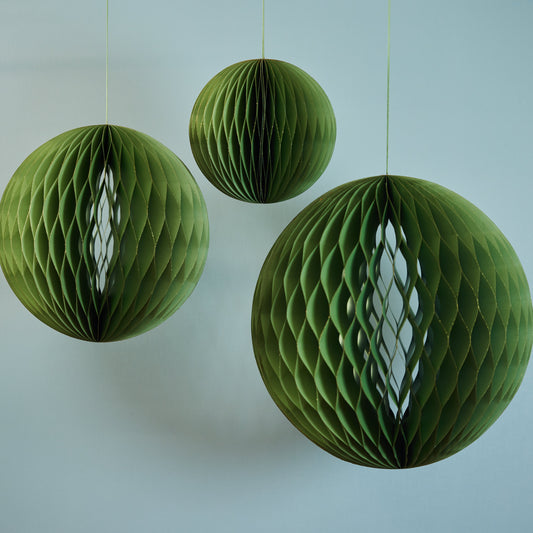 Green Honeycomb Ball Ornament