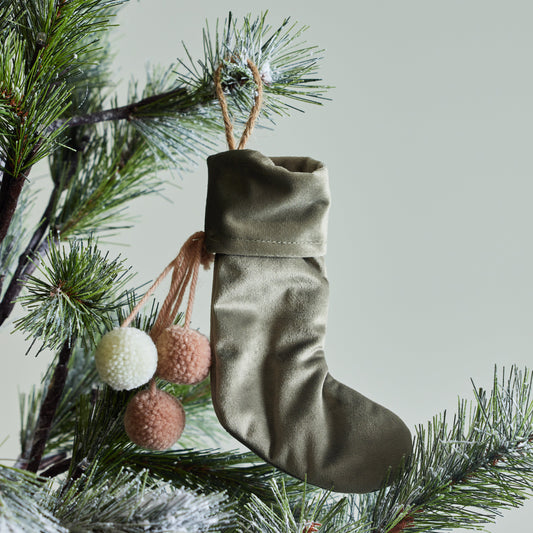 Green Velvet Stocking Ornament