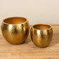 Hammered Metal Planters, Set of 2