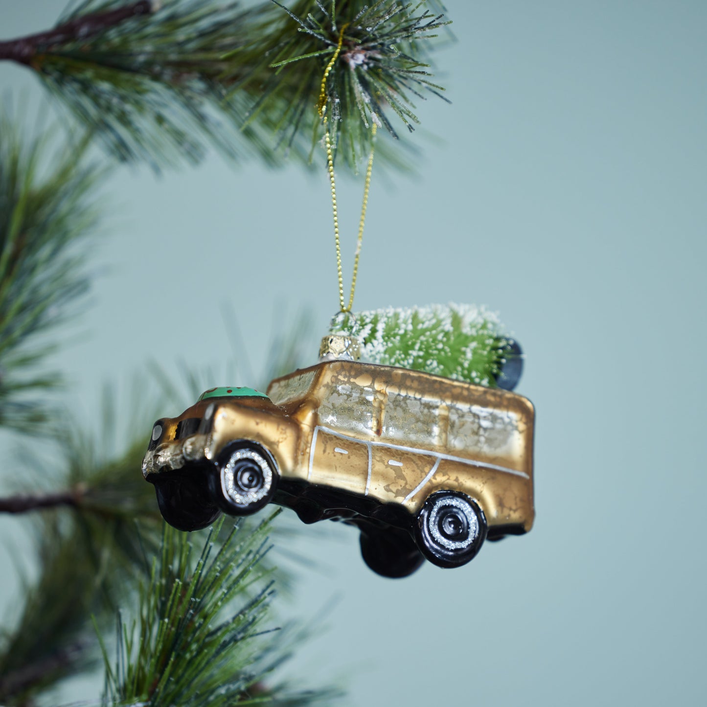 Hand-Painted Glass Vintage Vehicle Ornament