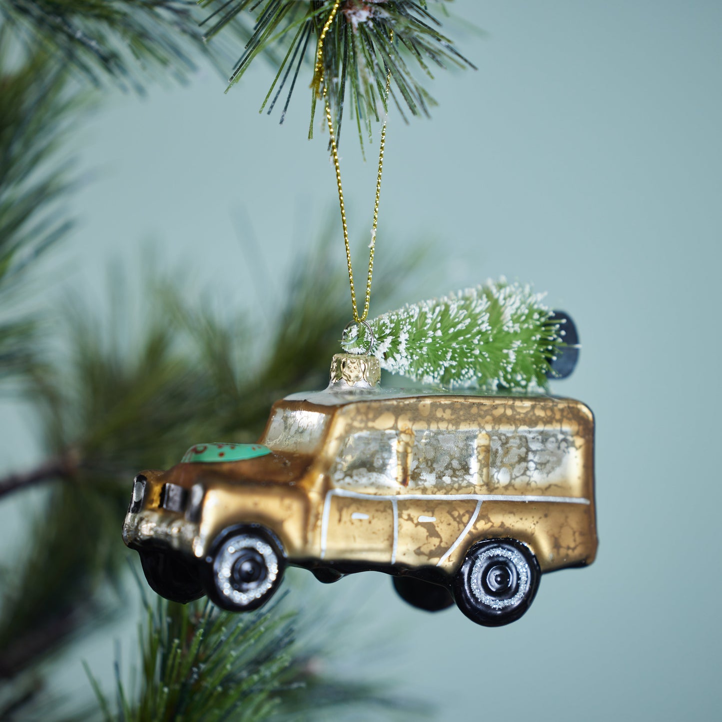 Hand-Painted Glass Vintage Vehicle Ornament