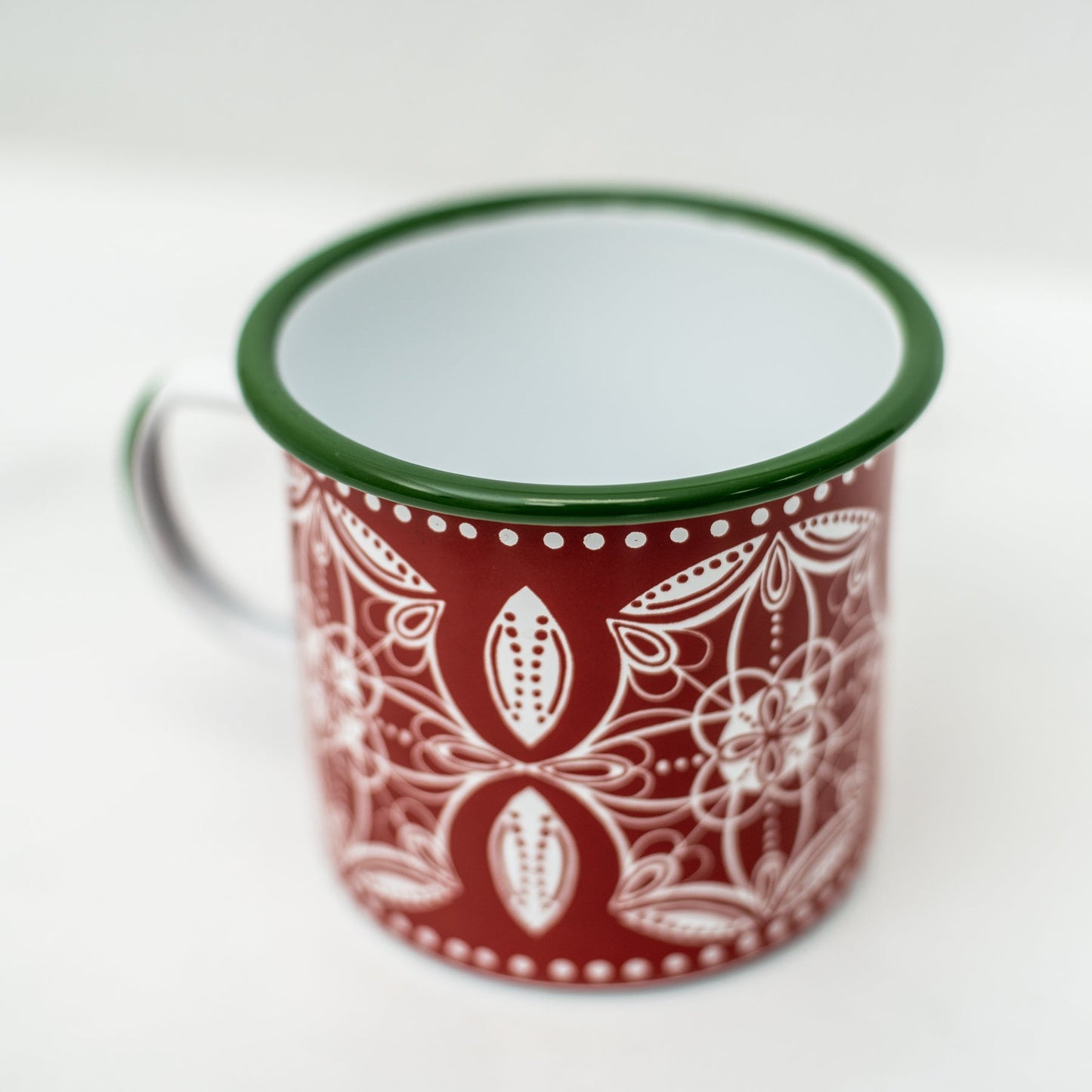 Holiday Geometric Pattern Enamelware Mug