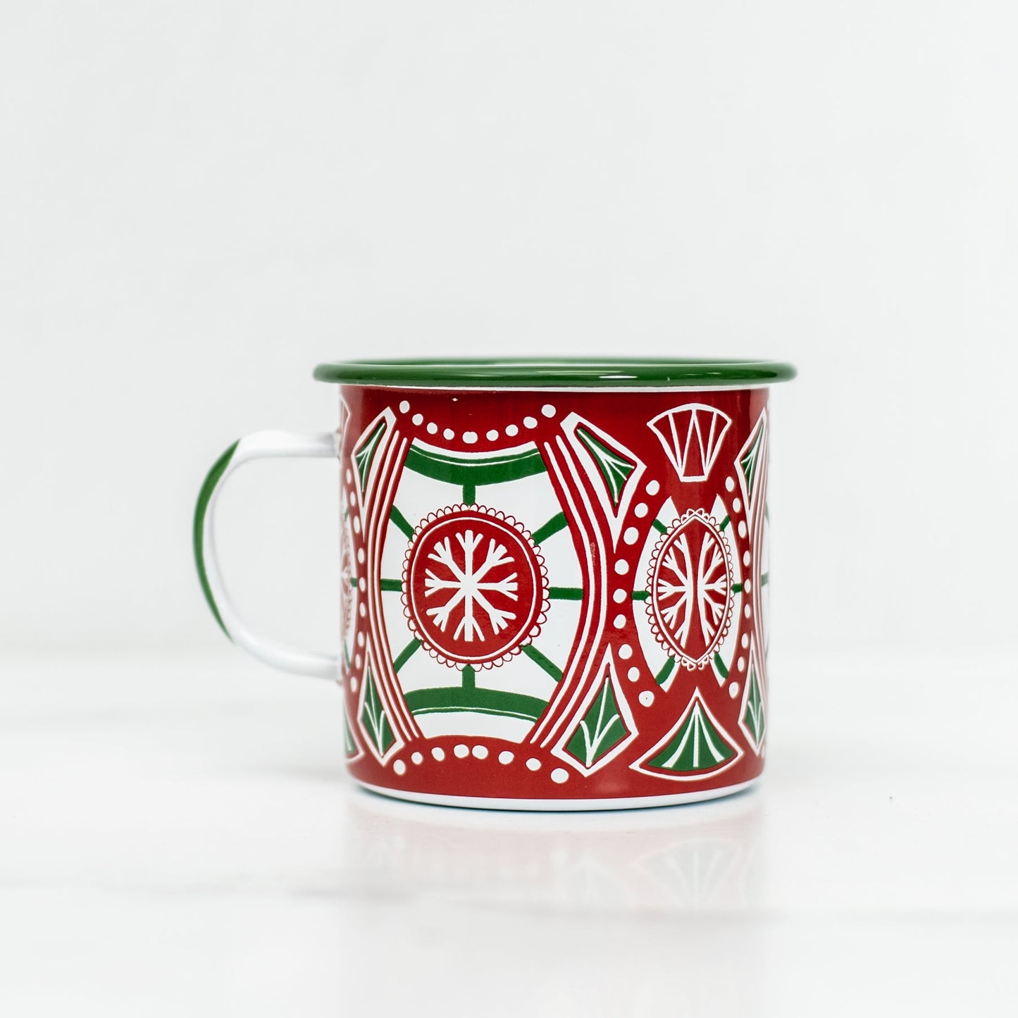 Holiday Geometric Pattern Enamelware Mug