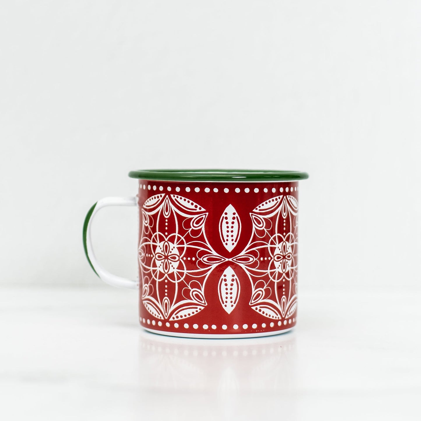 Holiday Geometric Pattern Enamelware Mug