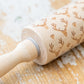 Holiday Pattern Carved Rolling Pin