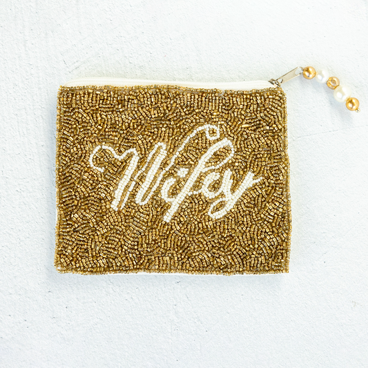 "Wifey" Beaded Coin Pouch