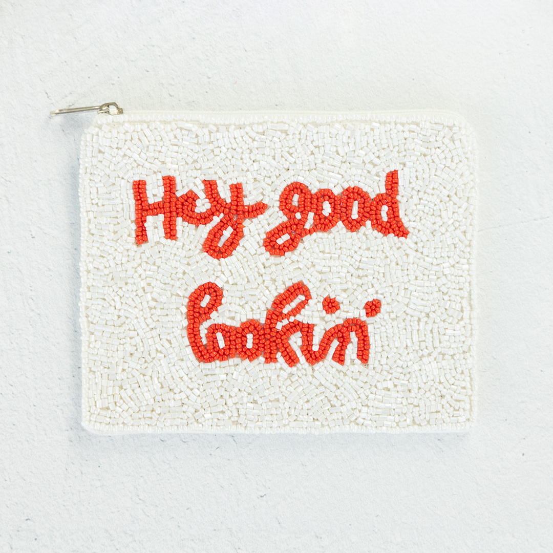 "Hey Good Lookin" Beaded Coin Pouch