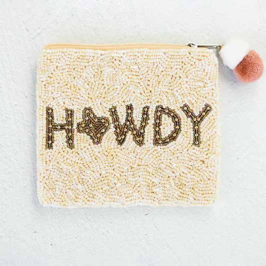 "Howdy" Beaded Coin Pouch