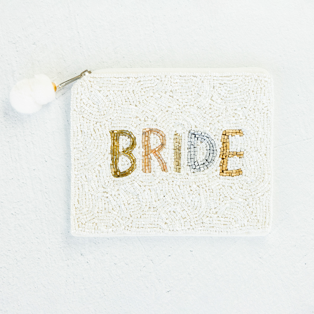 "Bride" Beaded Coin Pouch