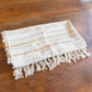 Ivory Striped Throw with Tassels