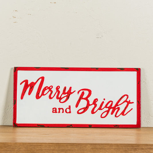 "Merry & Bright" Metal Sign