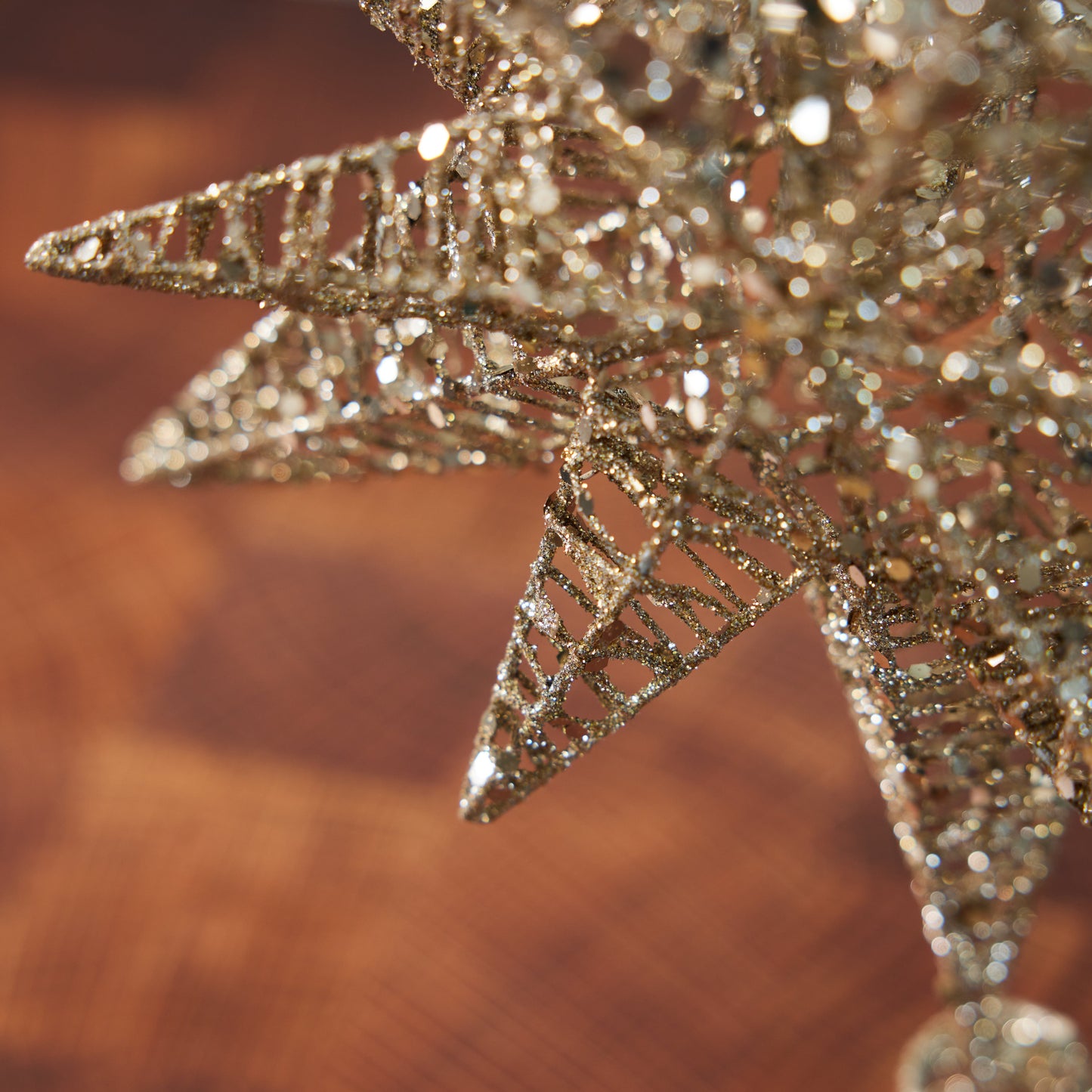 Metal Star Tree Topper with Glitter