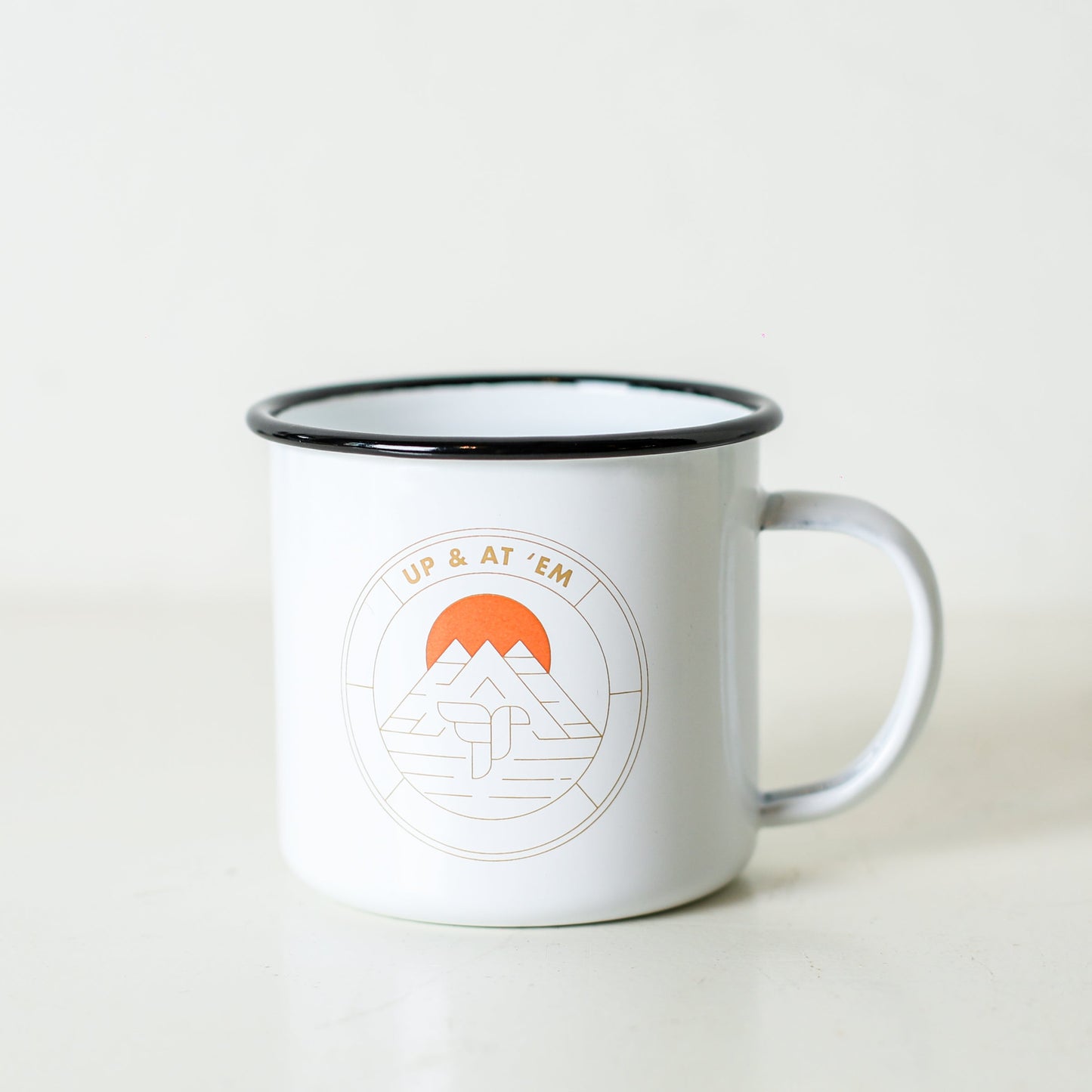 Up and At 'Em Enamel Mug