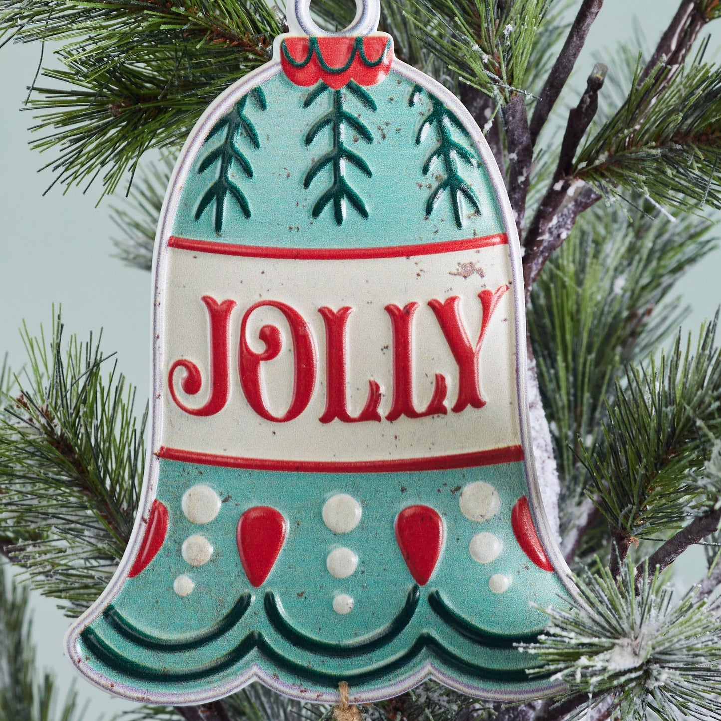 "Jolly" Metal Bell Ornament