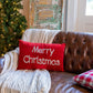 Velvet "Merry Christmas" Lumbar Pillow