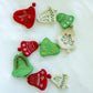 Cream, Red & Green Wool Bell Garland