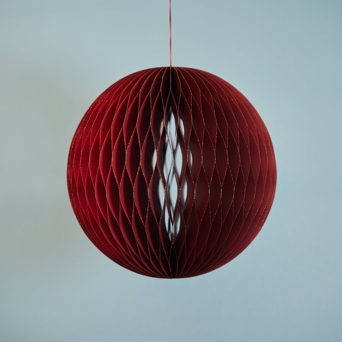 Red Honeycomb Ball Ornament